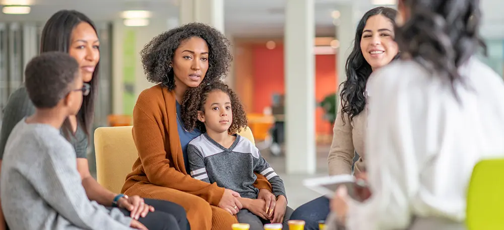 group session with mothers and their children